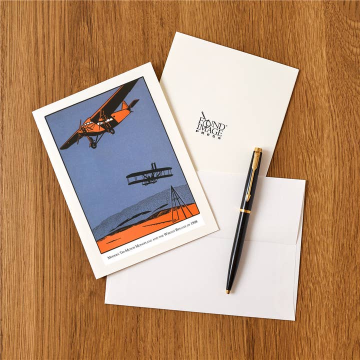 Found Image Press - Wholesale Stationery/Notecard Set - Greeting Card AI-21 Bi-Plane and Monoplane1