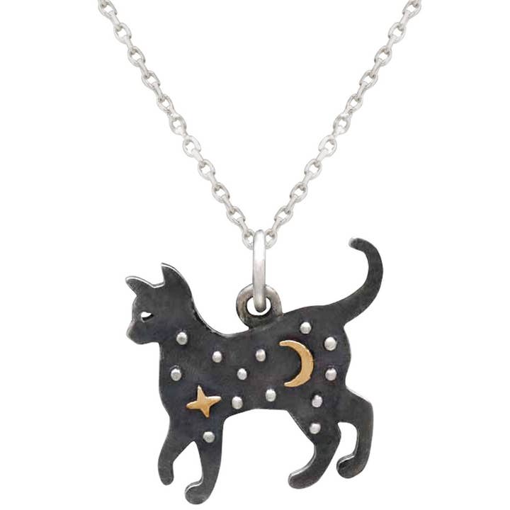Gemshine – wholesale Hänge-/berlockhalsband – Gemshine halsband katt, katt hänge i 925 silver