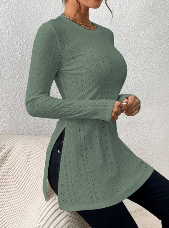 HIDDENBRAND - Wholesale Knit Top - Women's - Solid color jacquard fashion casual undershirt4