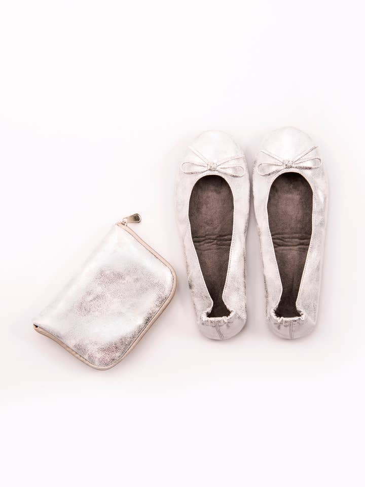 Weddingstar Inc. - Wholesale Flats - Women's - Foldable Ballet Flats Wedding Favors - Metallic Silver0