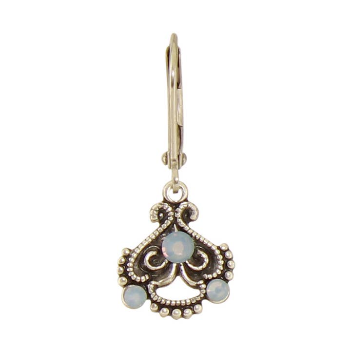 Vintage Crystal Scroll Earring for wholesale by Baked Beads