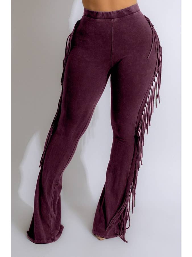 5besties inc - Wholesale Pants - Women's - Mineral Wash Fringe Detail Pants6