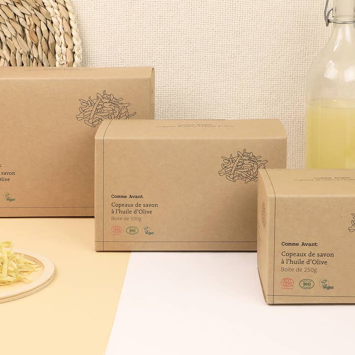 Comme Avant - Venta al por mayor Pastilla de jabón - Virutas de jabón natural • Caja de 500 g