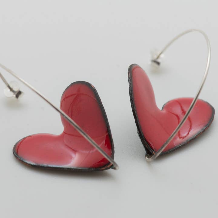 Pendientes de corazón rojo para venta al por mayor de ELZA PEREIRA