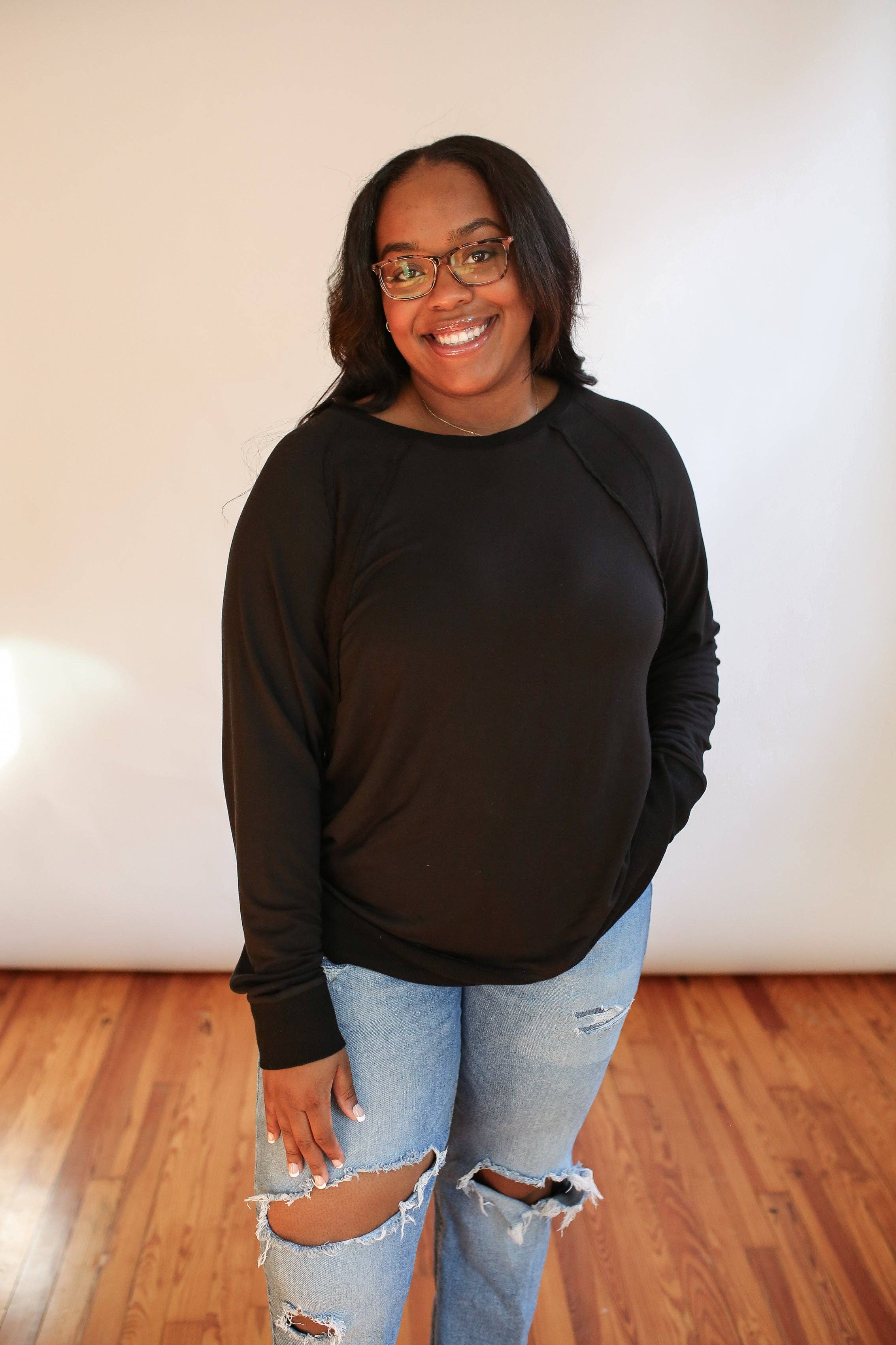 Movemama Apparel - Wholesale Nursing Top - Maternity - FINAL SALE - Free Flowing Long Sleeve Nursing Top2