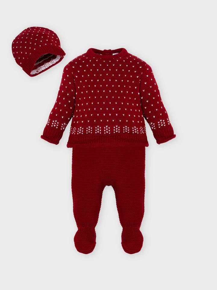 Three-piece pant, sweater and beanie set for wholesale by Minhon