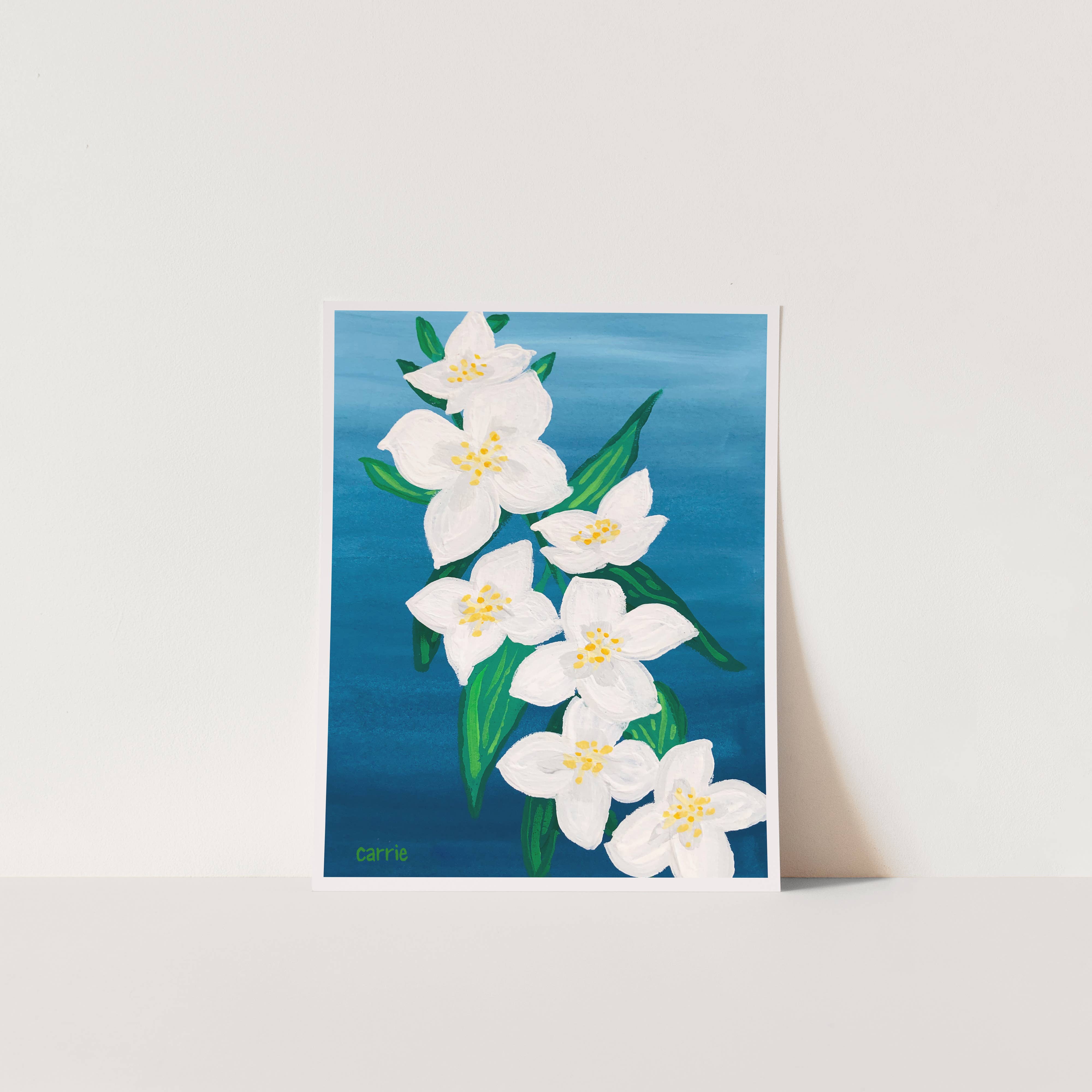 BrightKind Creative - Wholesale Art Print - Syringa Flower Art Print - 8x10 | State Flower of Idaho0