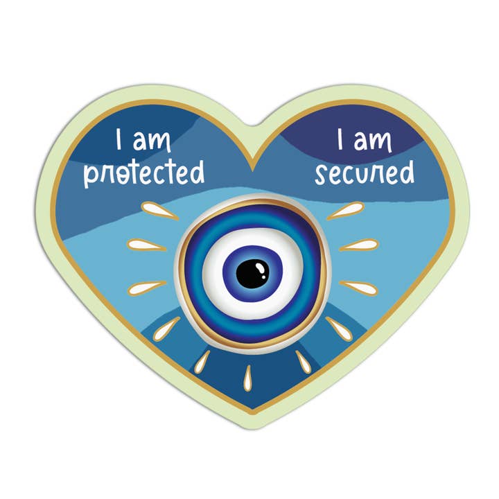 I Am Protected I Am Secured Evil Eye Stickers for wholesale by Girls Printing House