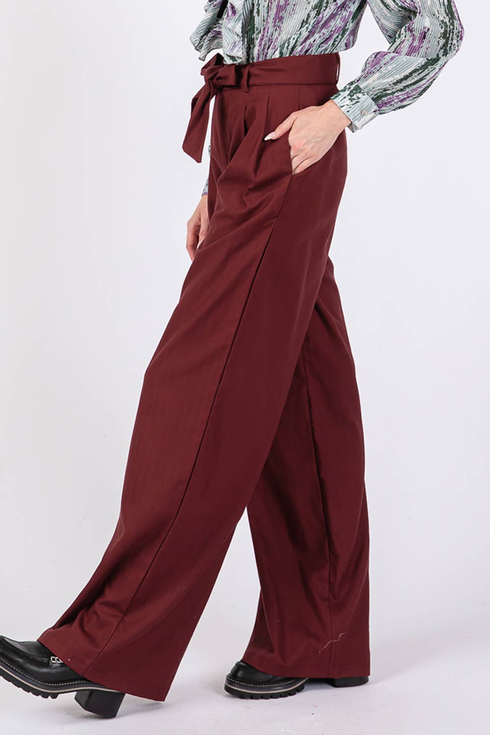 Sage + Fig - Wholesale Pants - Women's - HIGH WAIST BELTED PANTS (SP7328)9