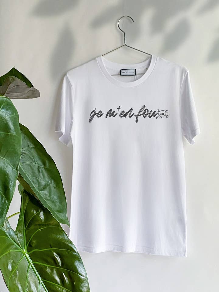 Unisex T-Shirt mit Aufdruck „Je m'en fous“ für den Großhandel von LES PISCINES