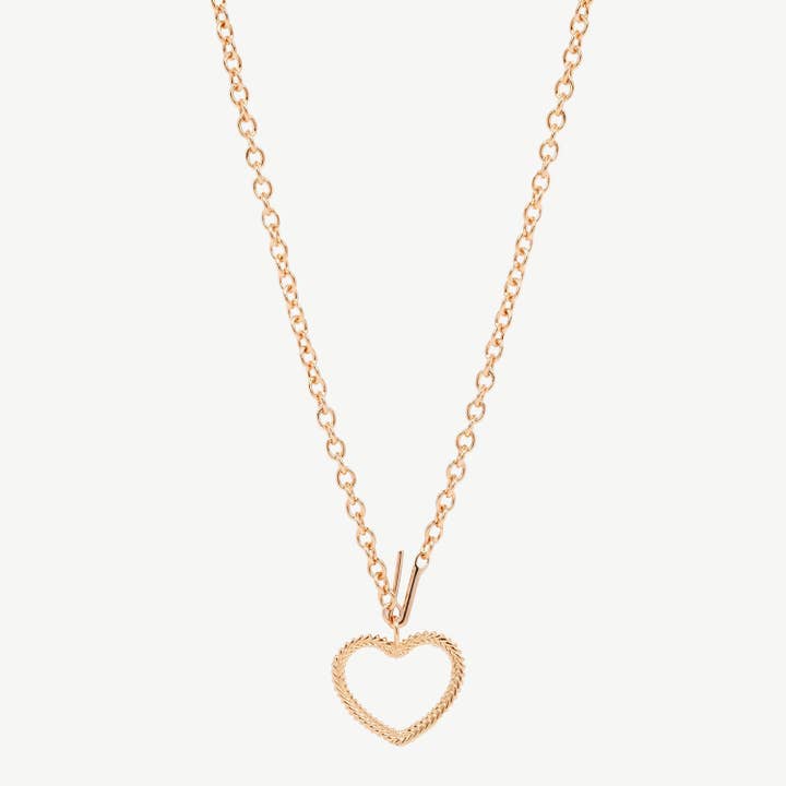 Collier en forme de cœur tissé épais en or pour la vente par Studio Grun