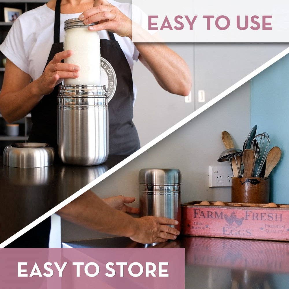 Country Trading Co. - Vente Ustensile/gadget de cuisine - Yaourtière manuelle en inox avec livre de recettes6