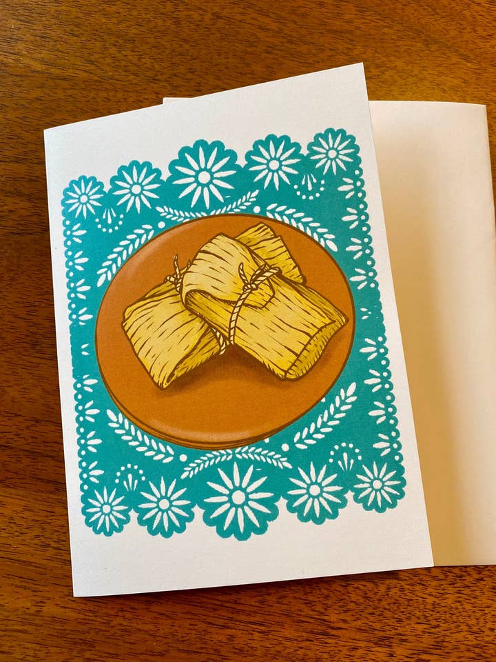 Tamales - 5"x7" Greeting Card for wholesale by Chris Granillo Art