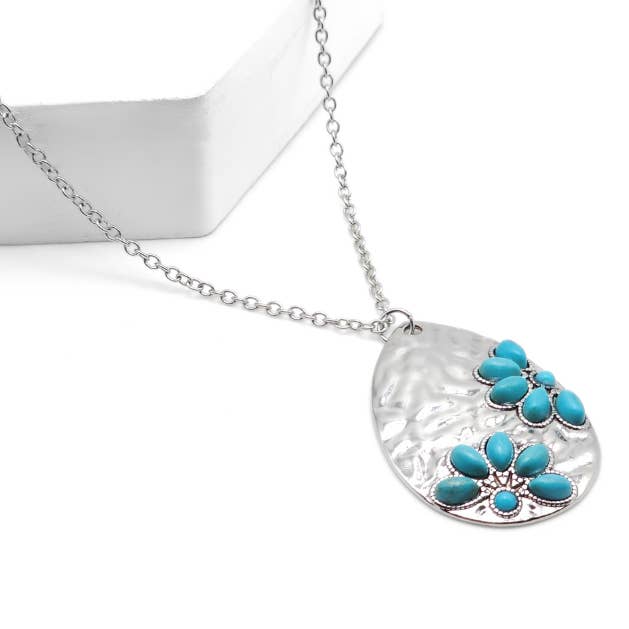 Southwest Bloom - Blue Necklace for wholesale by Sunset Marsh LLC