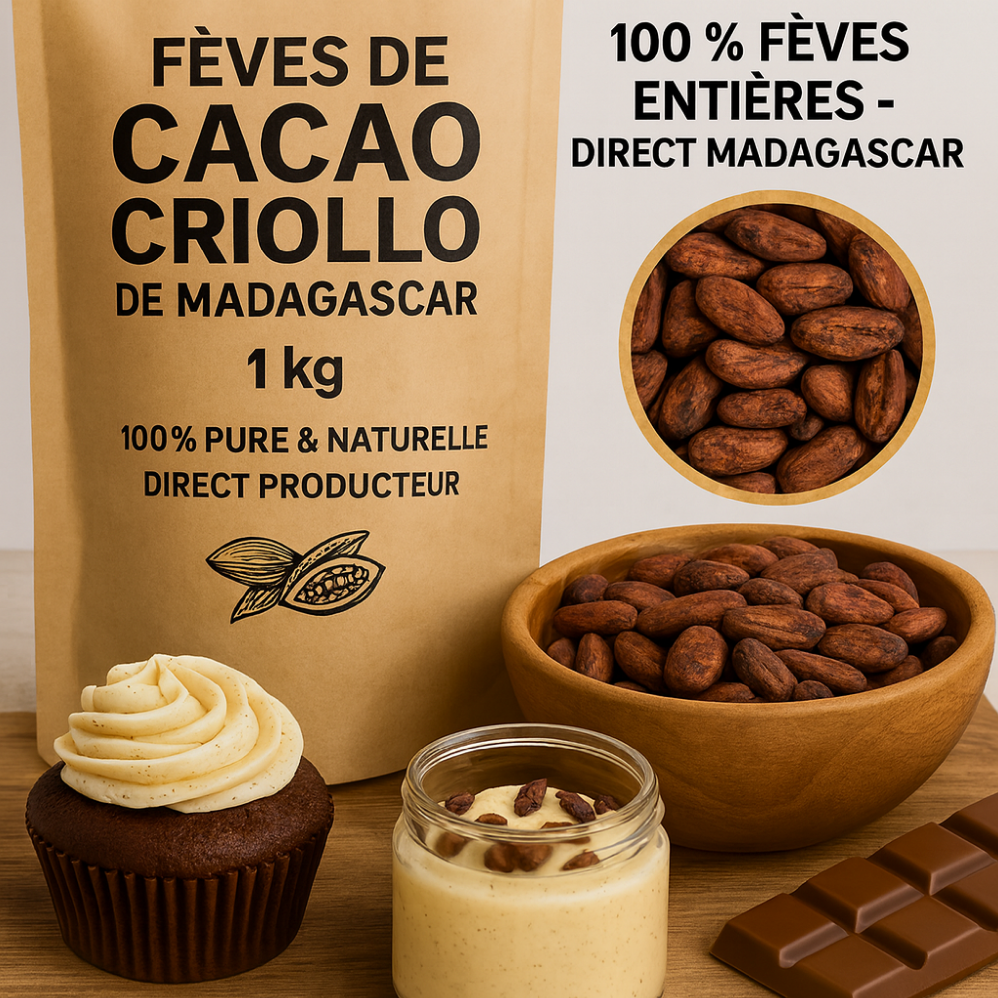 Comptoir Des Epices Madagascar – Großhandel Kakaonibs – ( 1 kg ) - Criollo-Kakaobohnen aus Madagaskar5