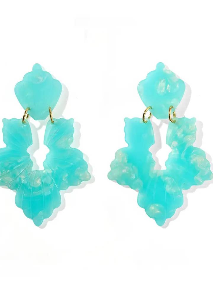 Michelle Statement Earrings - Blue Aqua for wholesale by LINNY CO