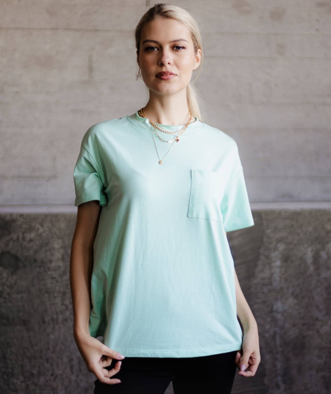 MINT GREEN TEE for wholesale on Faire1