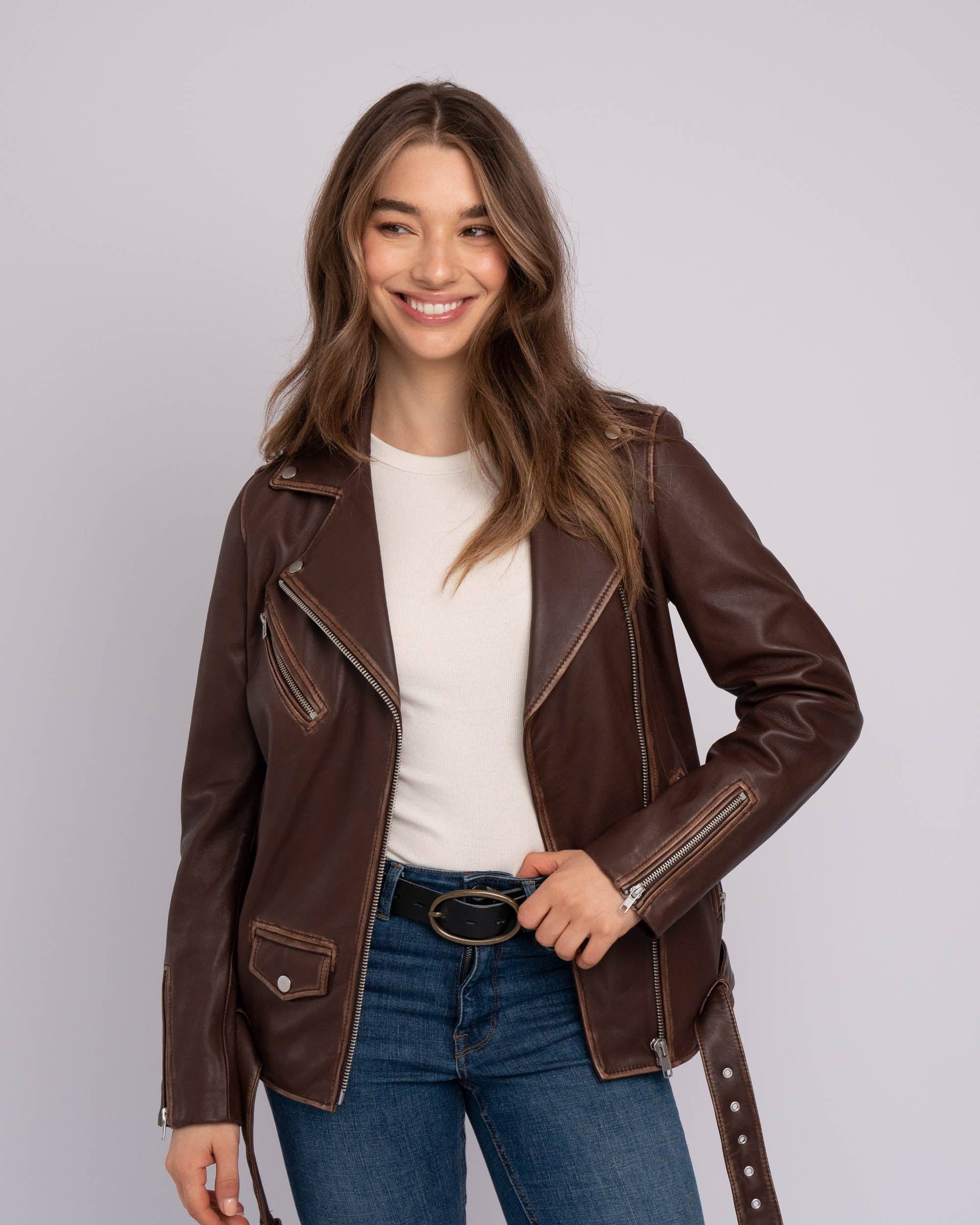 Amsterdam Heritage Leather Belts, Bags, Jackets & Apparel - Wholesale Leather Jacket - Women's - Berlin | Oversized Leather Biker Jacket3