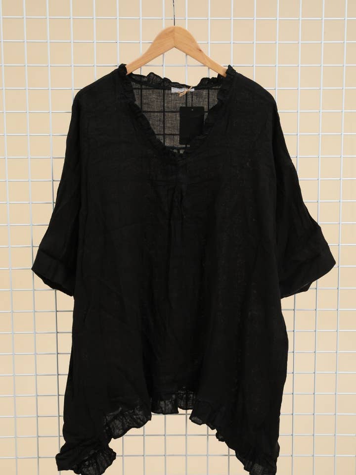 Lea & Luc - Grandes Tailles - Wholesale Tunic - Women's - Plus size linen tunic SKU 23661