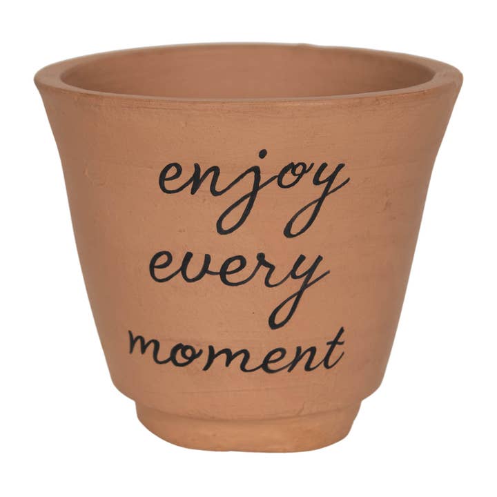 Foreside Home & Garden - Wholesale Plant Pot - SALE - Enjoy Every Moment Gift Terracotta Planter Pot