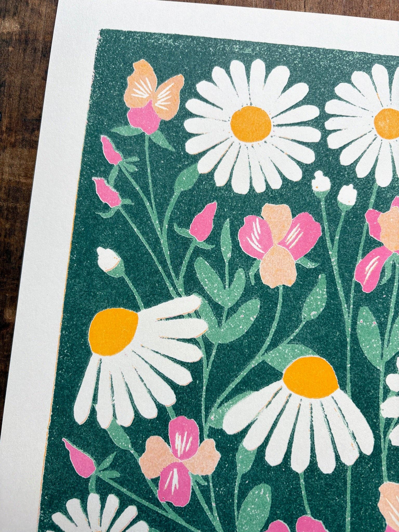 Katharine Watson – wholesale Art print – Birth Month Flowers Risograph Print: April3