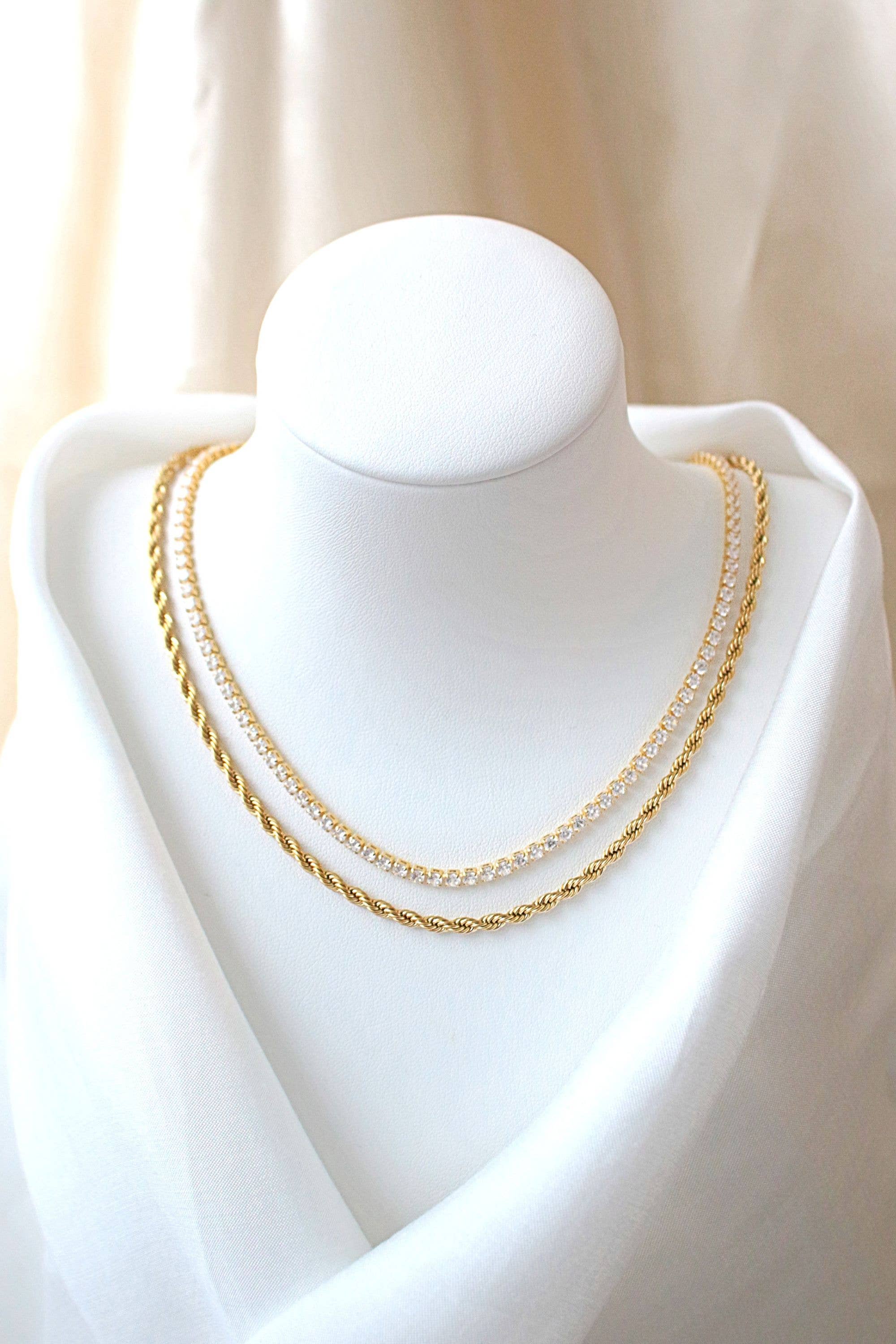 Divine Dulcet - Wholesale Link & Chain Necklace - 24K Twisted Rope Chain Necklace3