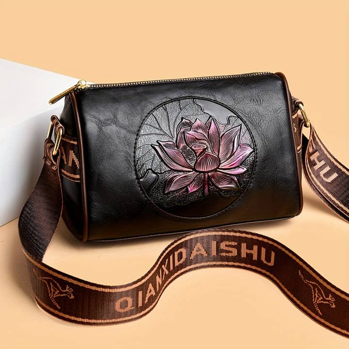 CandBBaby - Wholesale Crossbody Bag - Women's - Vintage, square bag, fashionable floral pattern crossbody bag, Women's casual bag, single shoulder bag, vintage mom bag, Boston pillow bag, holiday gift, gift for mother, gift for lover, gift for daughter. Gift for someone you like, gift for partner. Give
