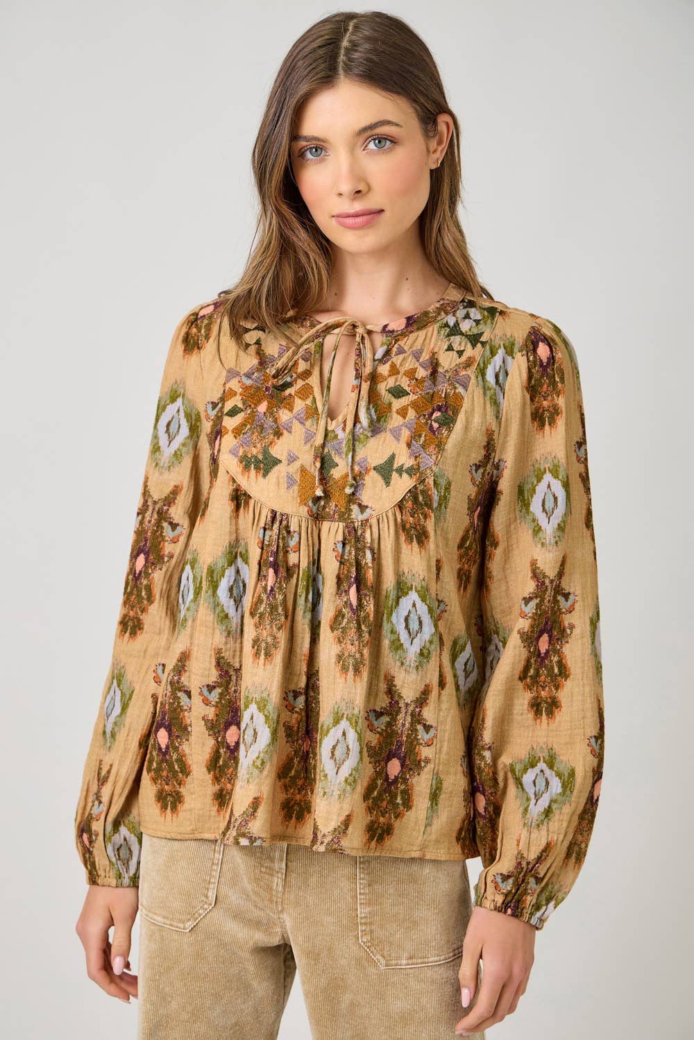Mystree - Wholesale Blouse - Women's - 61311 Embroidery Yoke Peasant Top 1