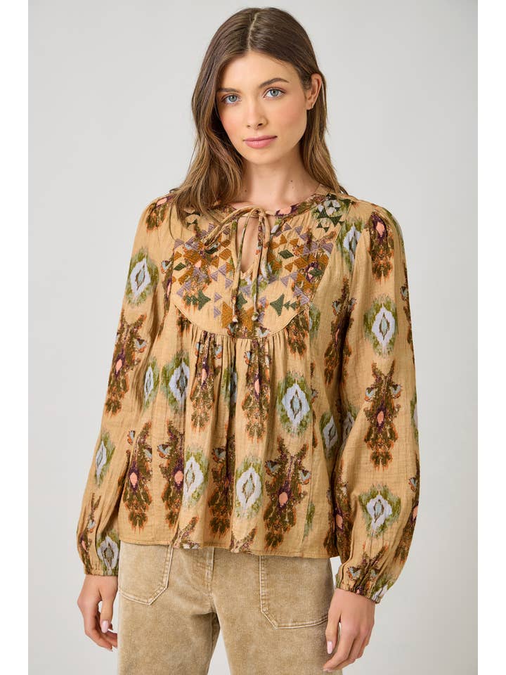 Mystree - Wholesale Blouse - Women's - 61311 Embroidery Yoke Peasant Top 1