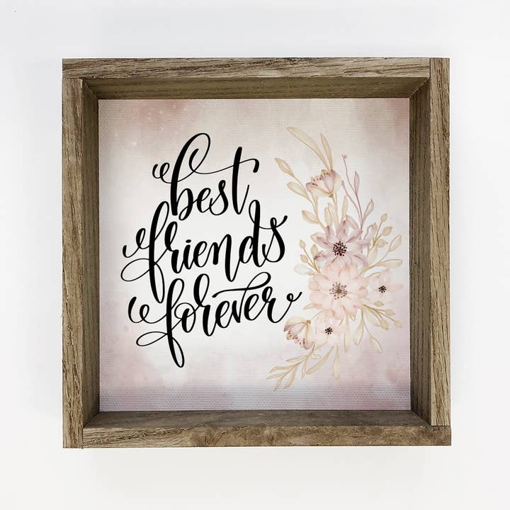 Hangout Home – Engroshandel Skilt – Bedste venner Forever Blomster Baggrund Lille Hylde Decor