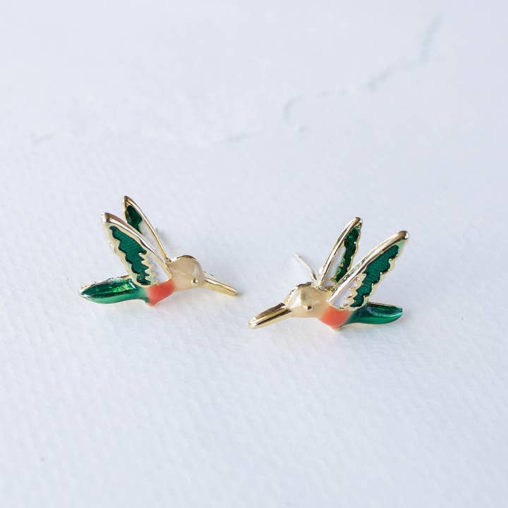 Tiepology - Vente Clous d'oreille - Boucles d'oreilles mini colibri1
