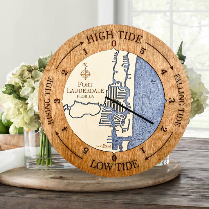 Sea & Soul Nautical Chart Art - Wholesale Wall Clock - Florida East Coast Nautical Chart Tide Clock-Many Locations73