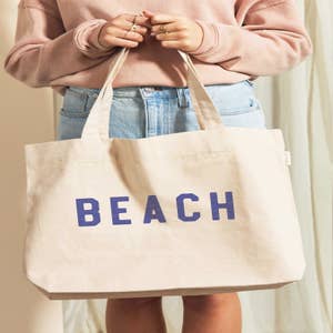beach please avery jumbo coated canvas tote featured at