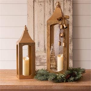 Audrey's Home & Gift – wholesale Lantern – Metallic Gold Lanterns (Set Of 02)2