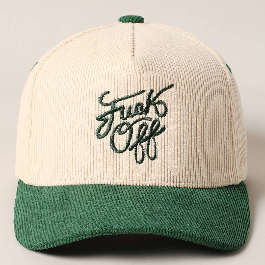 Fashion City - Wholesale Trucker Hat - Unisex - Fuck Off Corduroy Trucker Baseball Cap8