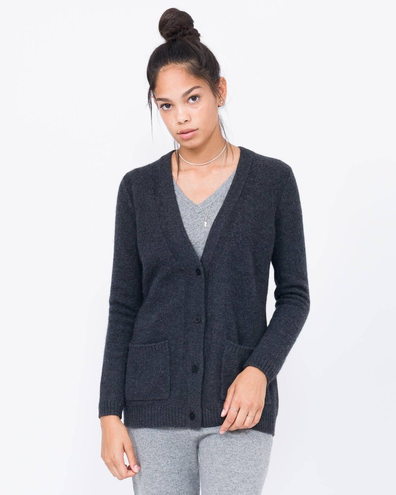 QUINN - Wholesale Cardigan - Women's - Cashmere Boyfriend Cardigan17