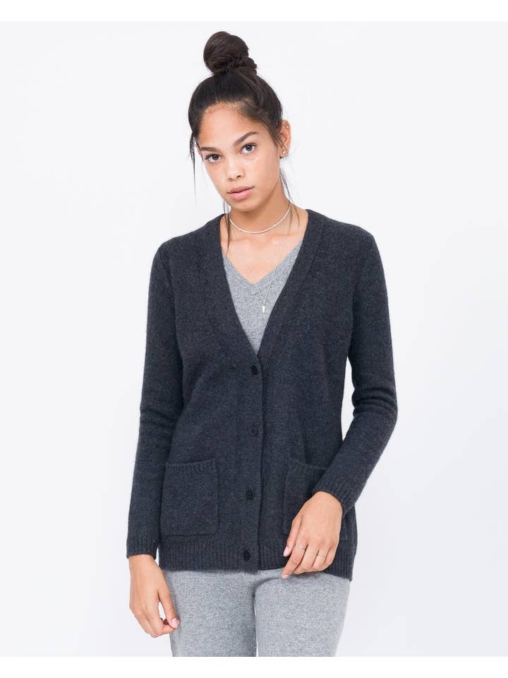 QUINN - Wholesale Cardigan - Women's - Cashmere Boyfriend Cardigan17