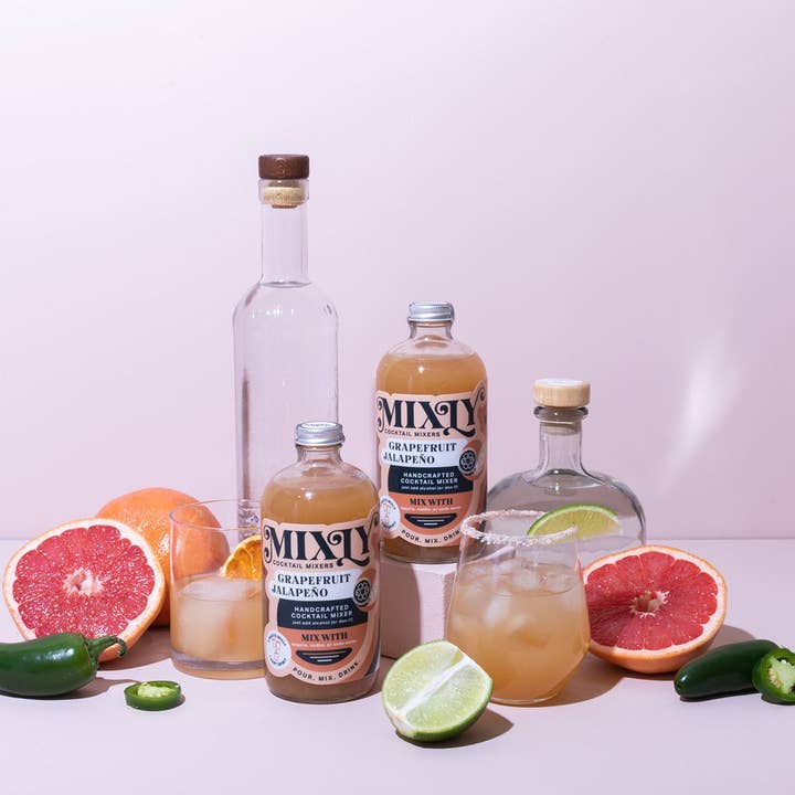 Mixly - Wholesale Cocktail Mix/Syrup - Grapefruit Jalapeño Cocktail / Mocktail Beverage Mixer 16oz5