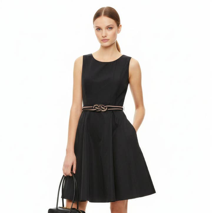 FLARE DRESS W/TWISTED ROPE BELT for wholesale by VAVA by Joy Han