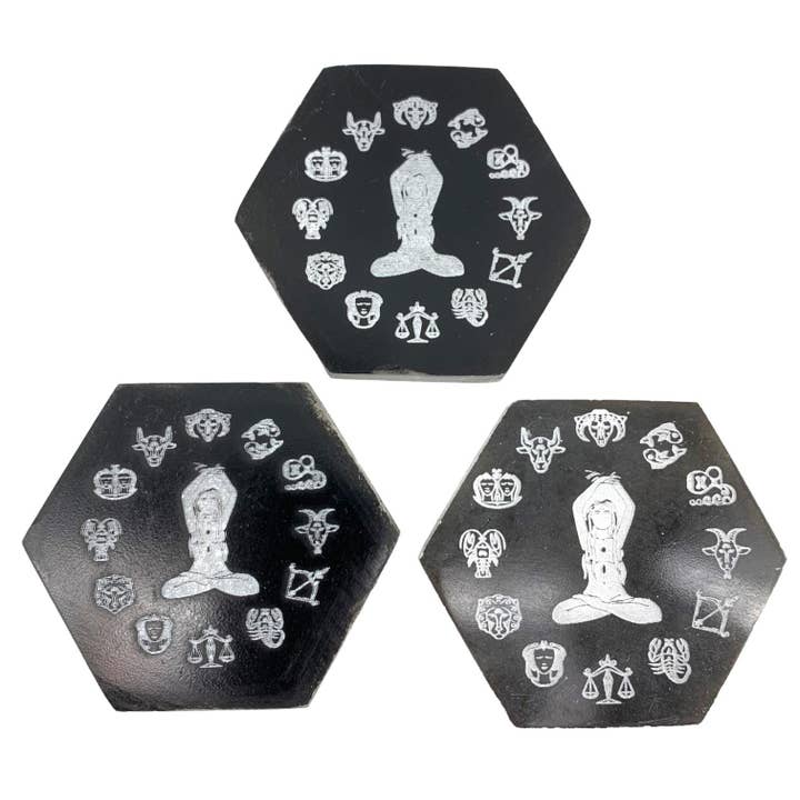 Alliz Trading - Wholesale Crystal-charging plate - Selenite Zodiac Plate Hexagon1