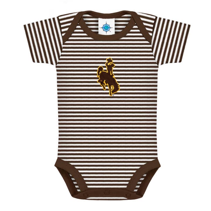 Wyoming Cowboys Striped Infant Bodysuit for wholesale by Creative Knitwear