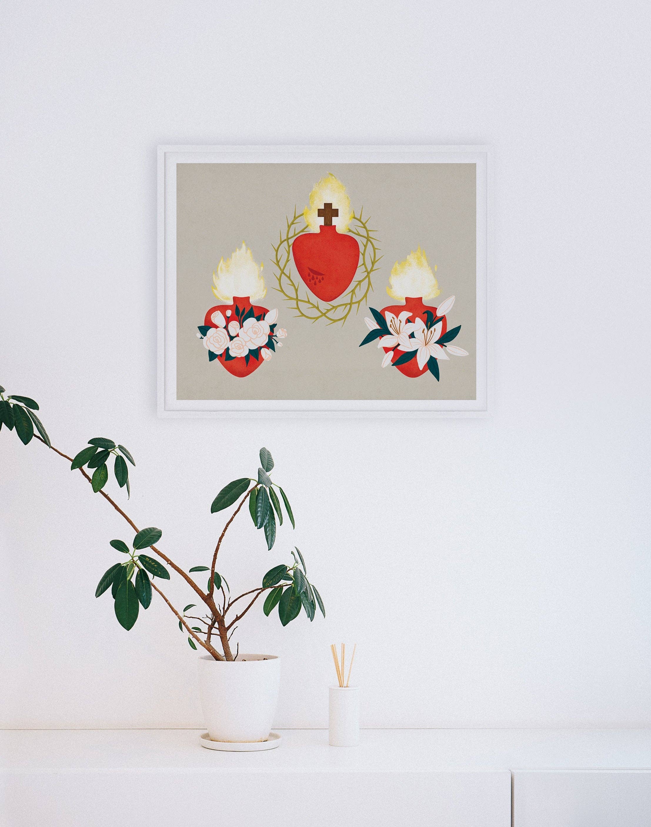 Providential Co. - Wholesale Art Print - Print: Holy Family Hearts Trio, 14x111