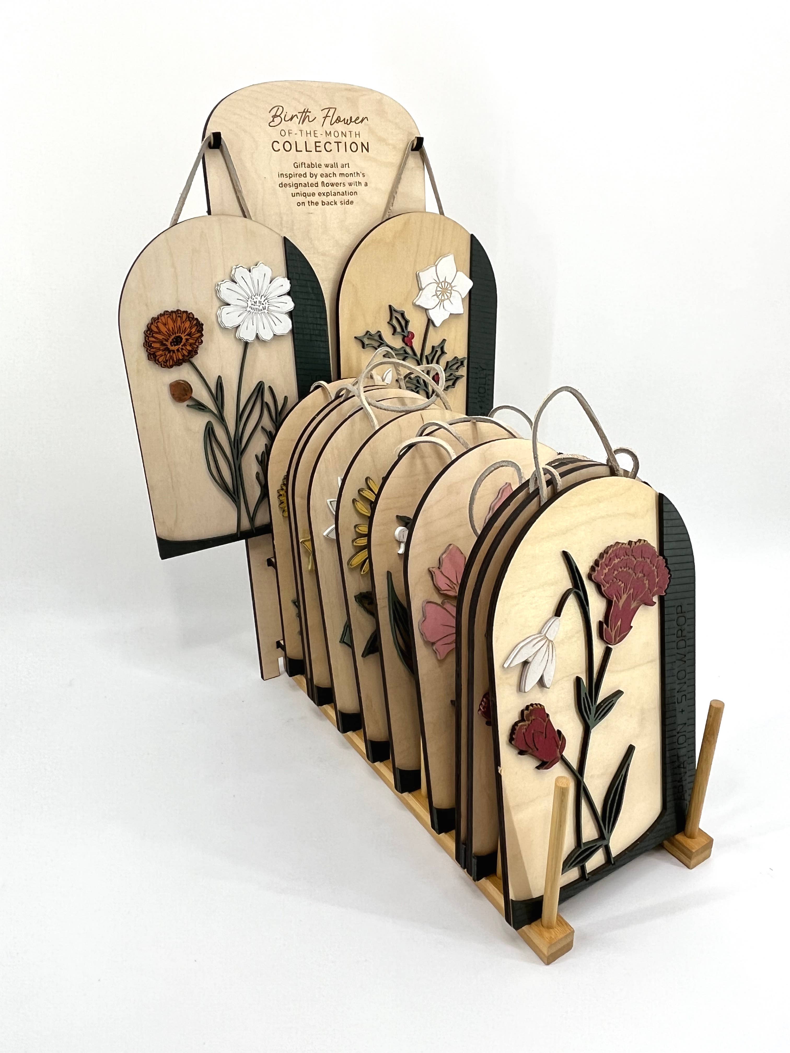 Makery Maven Co. - Wholesale Wall Accent - Birth Flower Wall Art | Individual Months of Collection6