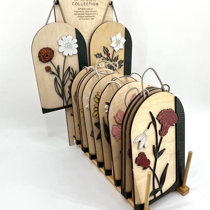 Makery Maven Co. - Wholesale Wall Accent - Birth Flower Wall Art | Individual Months of Collection6