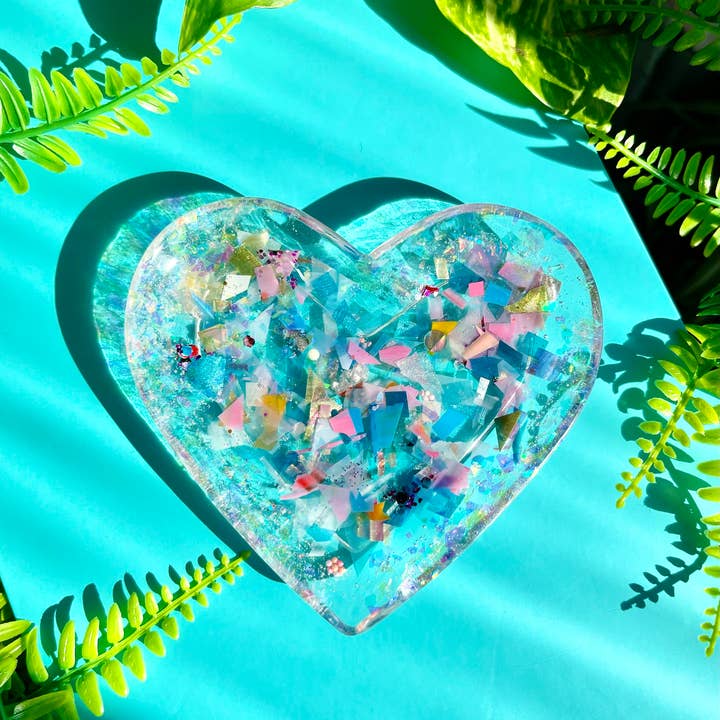 Prescription Resin - Wholesale Jewelry Dish - RESIN HEART JEWELLERY DISH | RING TRAY x 6 MIXED ASSORTMENT6