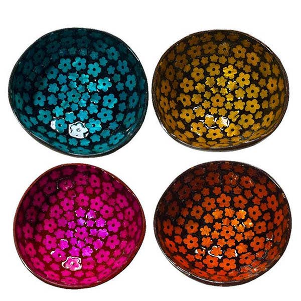 Dekorative Kokosblüten Sortiment Lackiert Farben für den Großhandel von JUMI