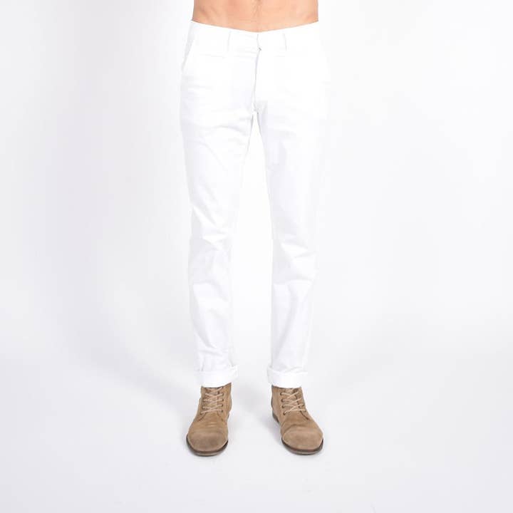 Pantaloni Chino Slim Fit Bianco per la vendita all'ingrosso da parte di EIGHT X