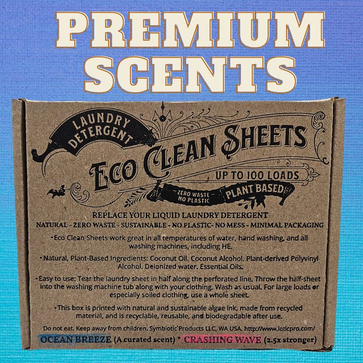 Symbiotic Products LLC - Wholesale Laundry Detergent Powder/Pods - Laundry Detergent Sheets PREMIUM SCENTS | 100 Loads Retail