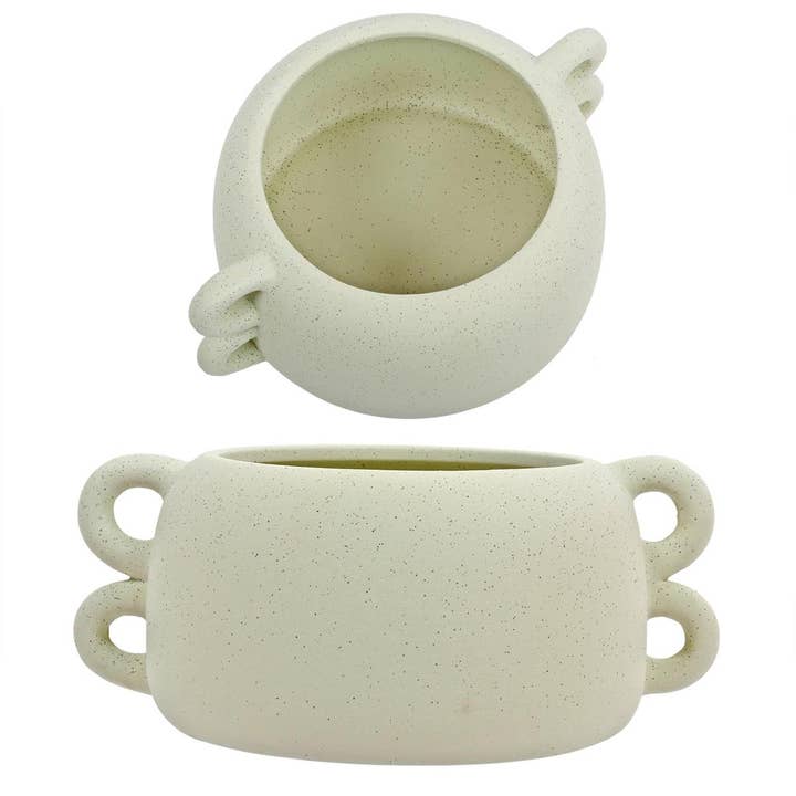 Truu Design Chic Ceramic Planter With Loop Edges for wholesale by Truu Design