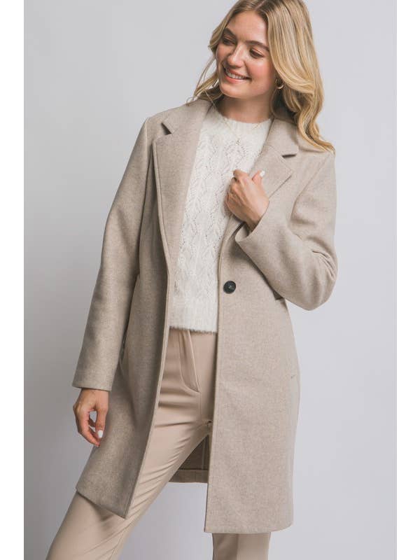 Lemon Tree - Wholesale Coat - Women's - Notched Lapel Long Sleeve Coat7